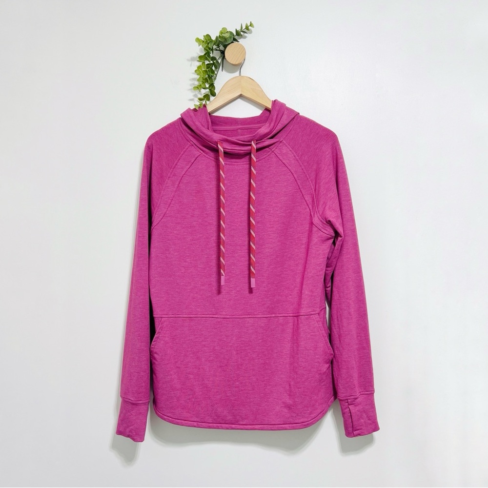 Title Nine Manresa Cowl Neck Hoodie Sweatshirt Pullover Magenta Pink